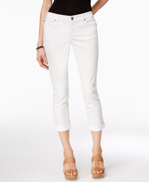 Inc International Concepts Cuffed White Wash Cropped Jeans